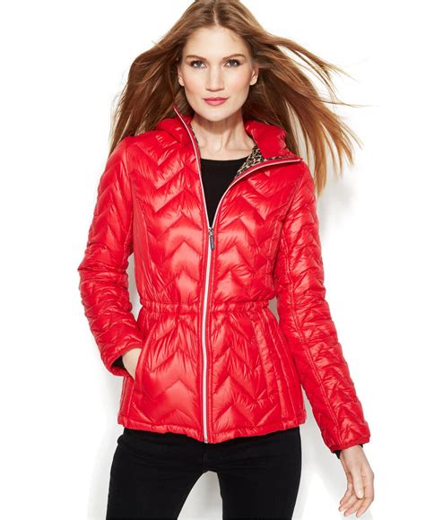 michael kors leather jacket|michael kors packable jacket women.